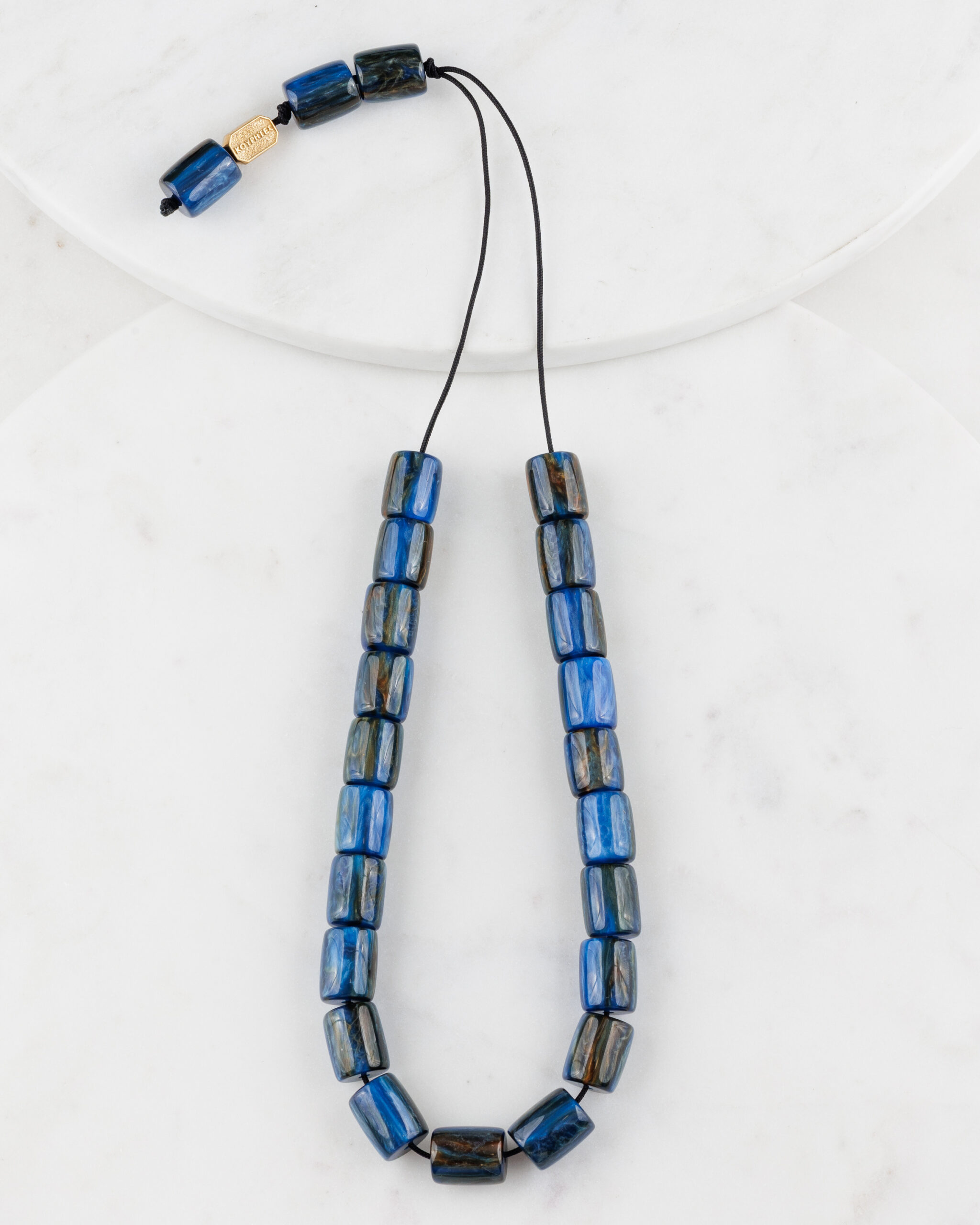 Κομπολόι από Μπλε Ρητίνη | 21 χάντρες