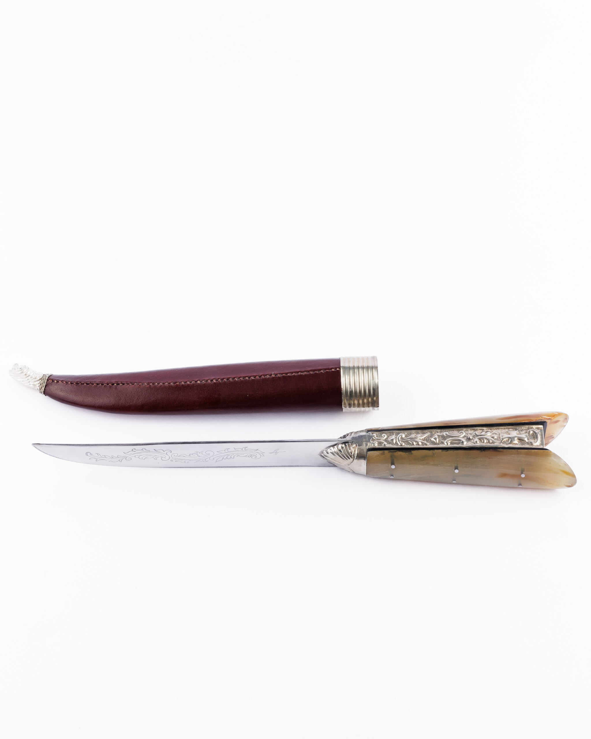 Κρητικό χειροποίητο μαχαίρι μελί-μπορντώ | 32 εκ.